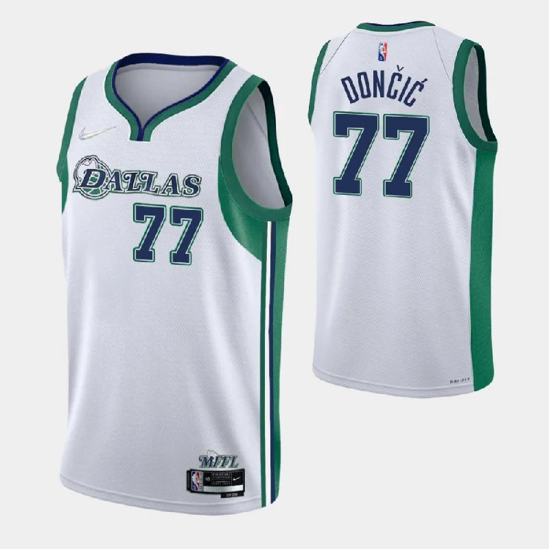 Custom soccer jersey with breathable fabric for fitness-Custom basketball jersey with breathable fabric for fitness-Luka Doncic Dallas Mavericks 2021-22 City Edition Jersey