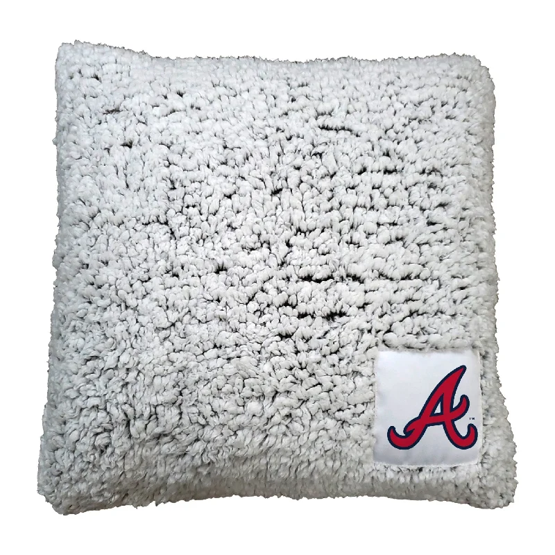 Custom team robes for lounging in style-Atlanta Braves Frosty Throw Pillow