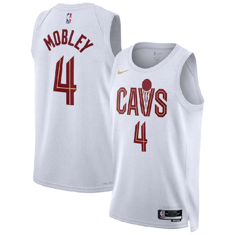 Soccer jersey with mesh panels for ventilation-Basketball jersey with mesh panels for ventilation-Evan Mobley Cleveland Cavaliers Jersey