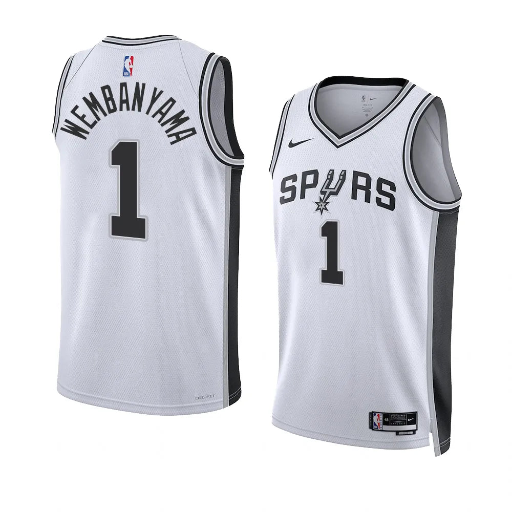 Soccer jersey with player name and number personalization-Basketball jersey with player name and number personalization-Victor Wembanyama San Antonio Spurs Jersey