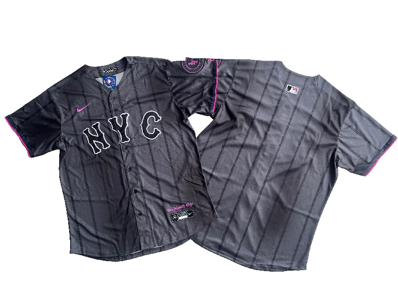 Baseball jersey for casual outings or sports events-Men's New York Mets Graphite 2024 City Connect Limited Jersey