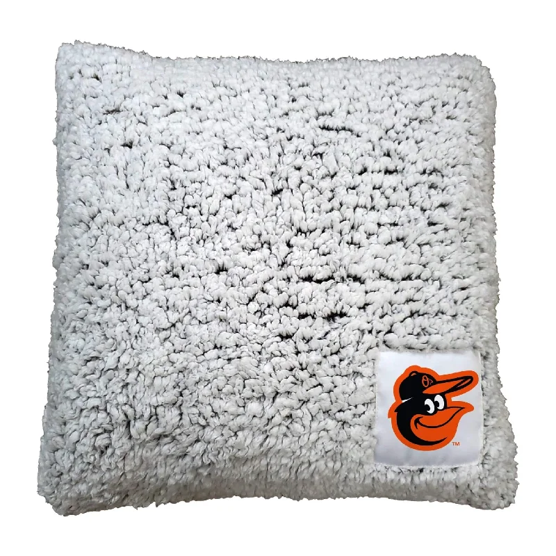 Personalized team cushions for sports fan lounges-Baltimore Orioles Frosty Throw Pillow