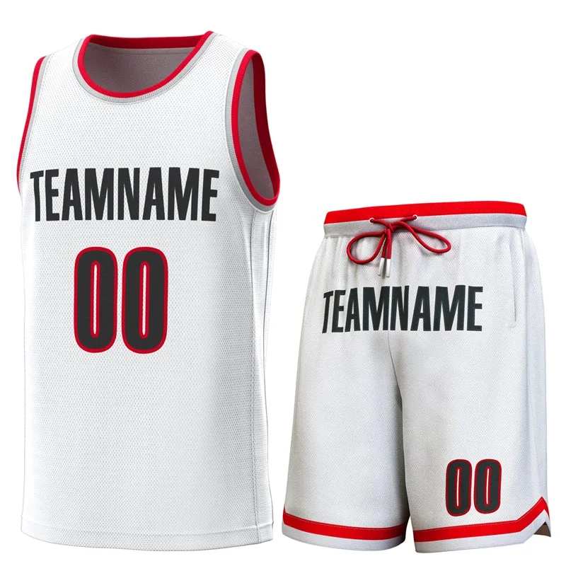 Soccer jerseys with custom patches and designs-Basketball jerseys with custom patches and designs-Custom White Red-Gray Classic Sets Basketball Jersey