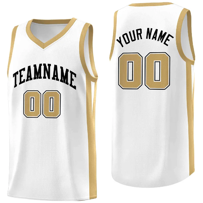 Custom soccer jersey for team bonding experiences-Custom basketball jersey for team bonding experiences-Custom White White Classic Tops Mesh Sport Basketball Jersey