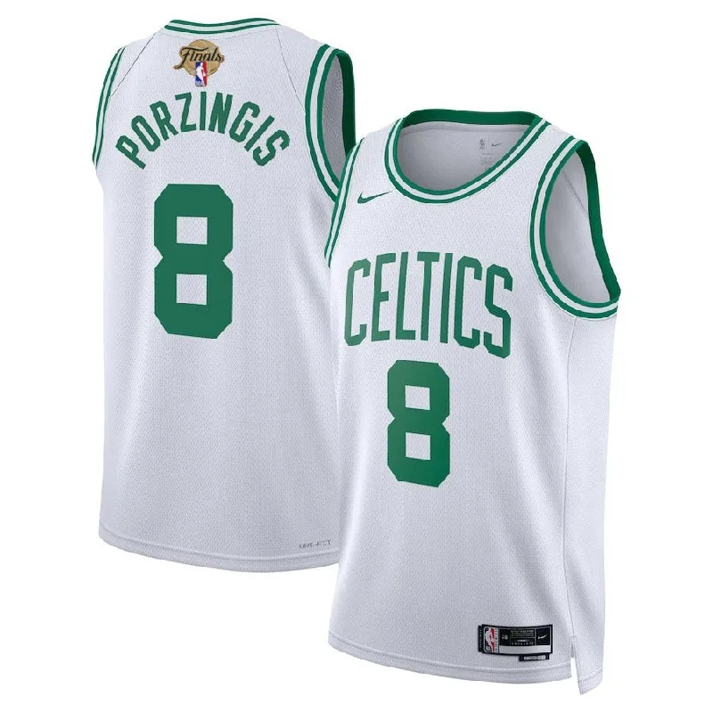 Personalized soccer jersey for school teams-Personalized basketball jersey for school teams-Kristaps Porzingis Boston Celtics NBA Finals 2024 Jersey