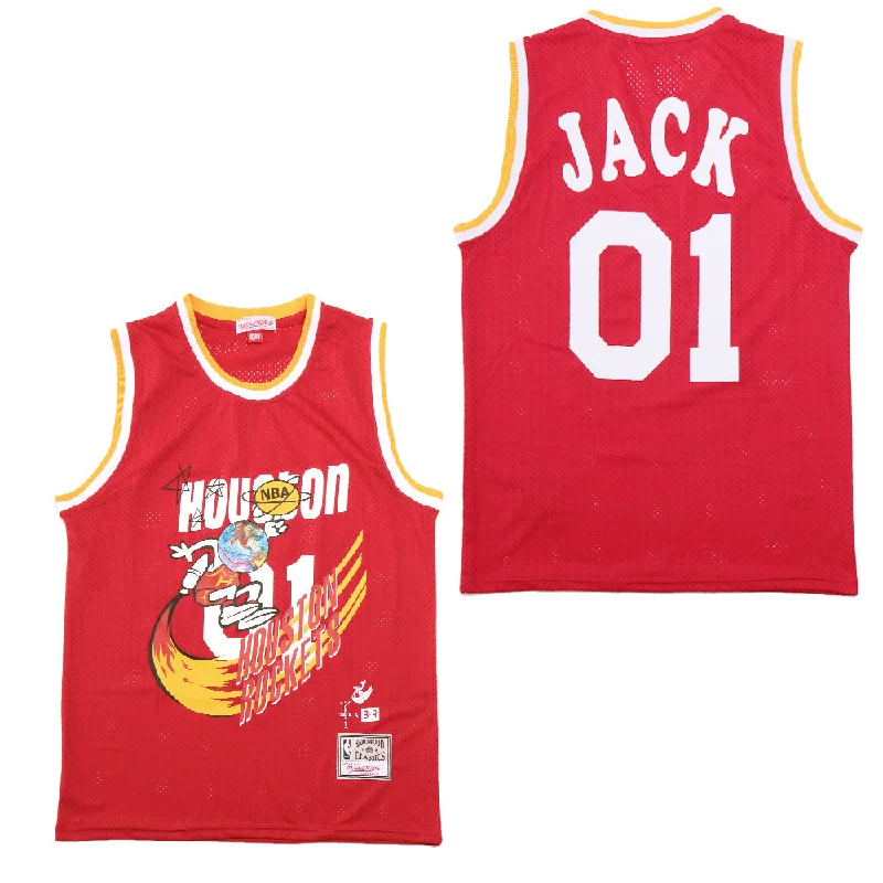 Premium soccer jersey with embroidery options-Premium basketball jersey with embroidery options-Travis Scott Cactus Jack Houston Rockets Jersey