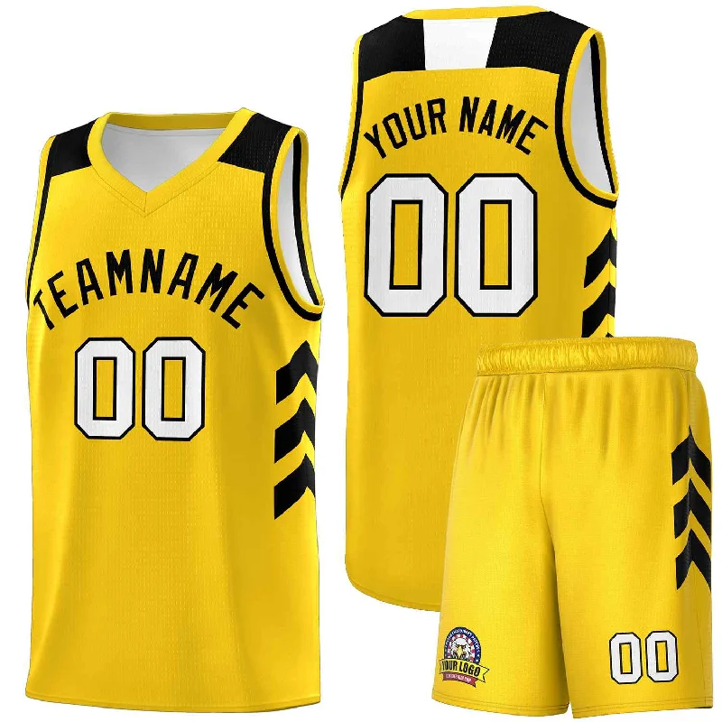 Custom soccer jersey with special fabric for comfort-Custom basketball jersey with special fabric for comfort-Custom Yellow Black Classic Sets Sports Uniform Basketball Jersey