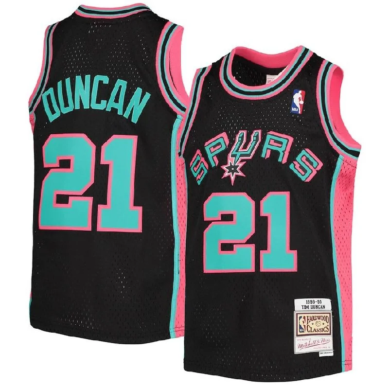 Custom soccer jersey for corporate team events-Custom basketball jersey for corporate team events-Tim Duncan San Antonio Spurs Throwback Jersey