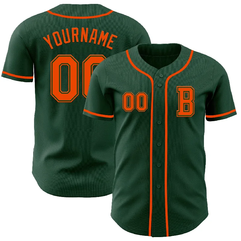 Baseball jersey for casual outings or sports events-Custom Green Orange Authentic Baseball Jersey