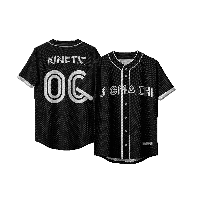 Baseball jersey with vintage patch designs-Sigma Chi - Onyx Baseball Jersey