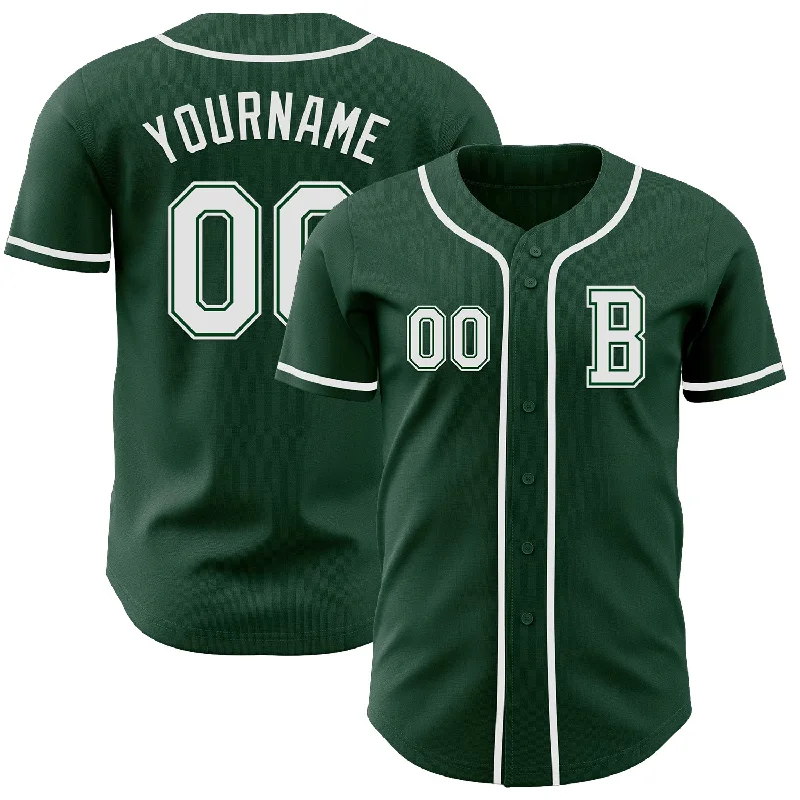 Baseball jersey for fans who support their team in style-Custom Green White Authentic Baseball Jersey