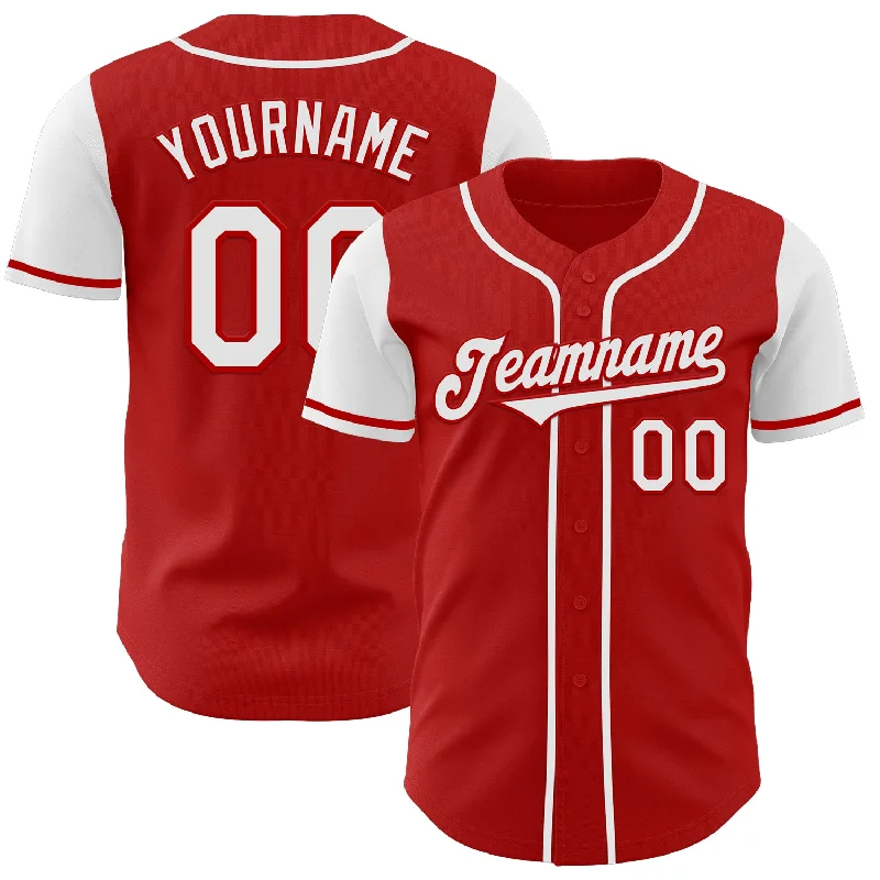 Baseball jersey for fans who support their team in style-Custom Red White Authentic Two Tone Baseball Jersey