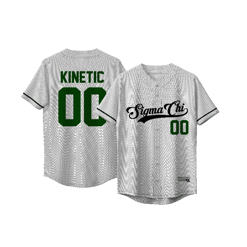 Baseball jersey with customizable sleeve designs-Sigma Chi - Classic Ballpark Green Baseball Jersey