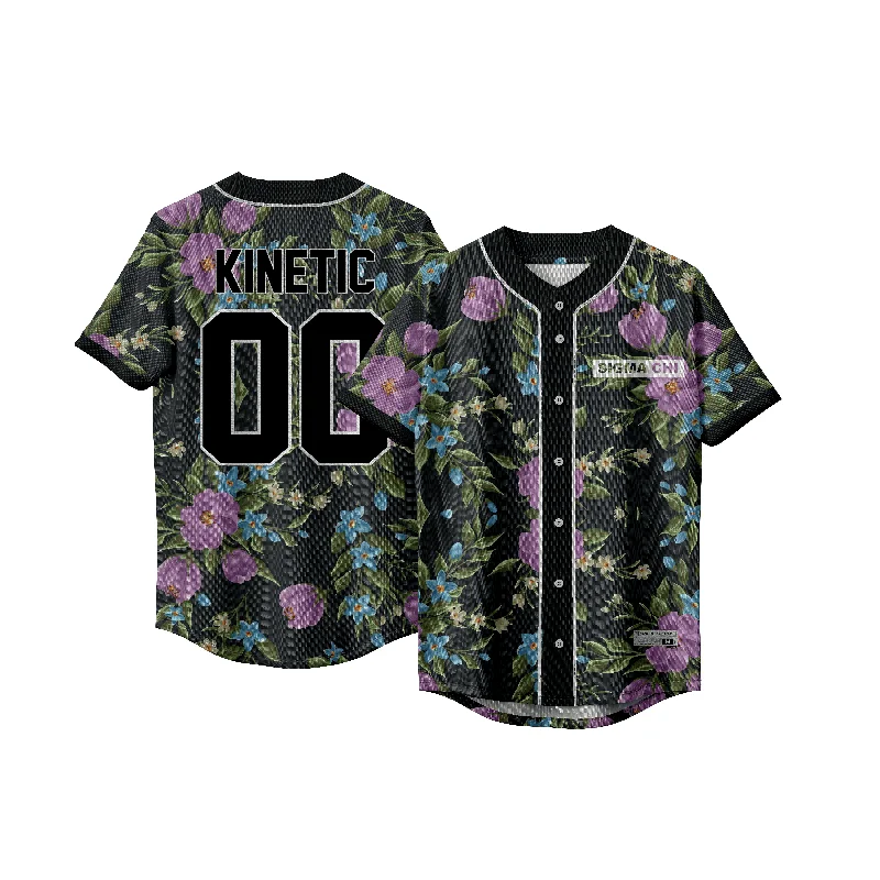 Personalized baseball jersey with bold graphic prints-Sigma Chi - Midnight Bloom Baseball Jersey