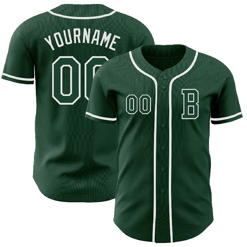 Baseball jersey with matching cap and accessories-Custom Green White Authentic Baseball Jersey